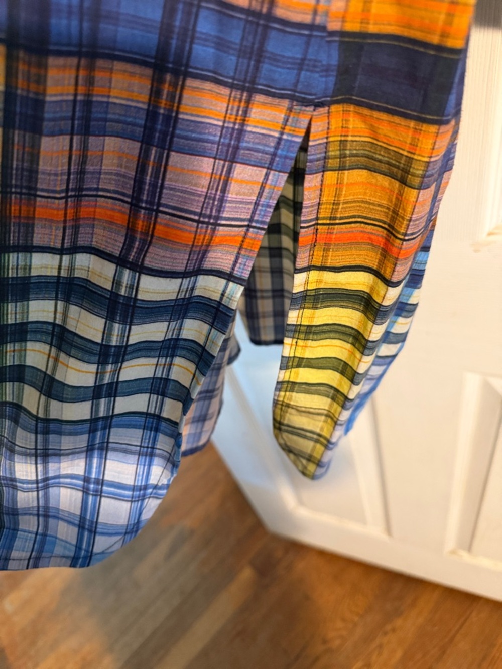 Plaid Wrap Dress in Multicolor - Women's Dress - Picture 3 of 3